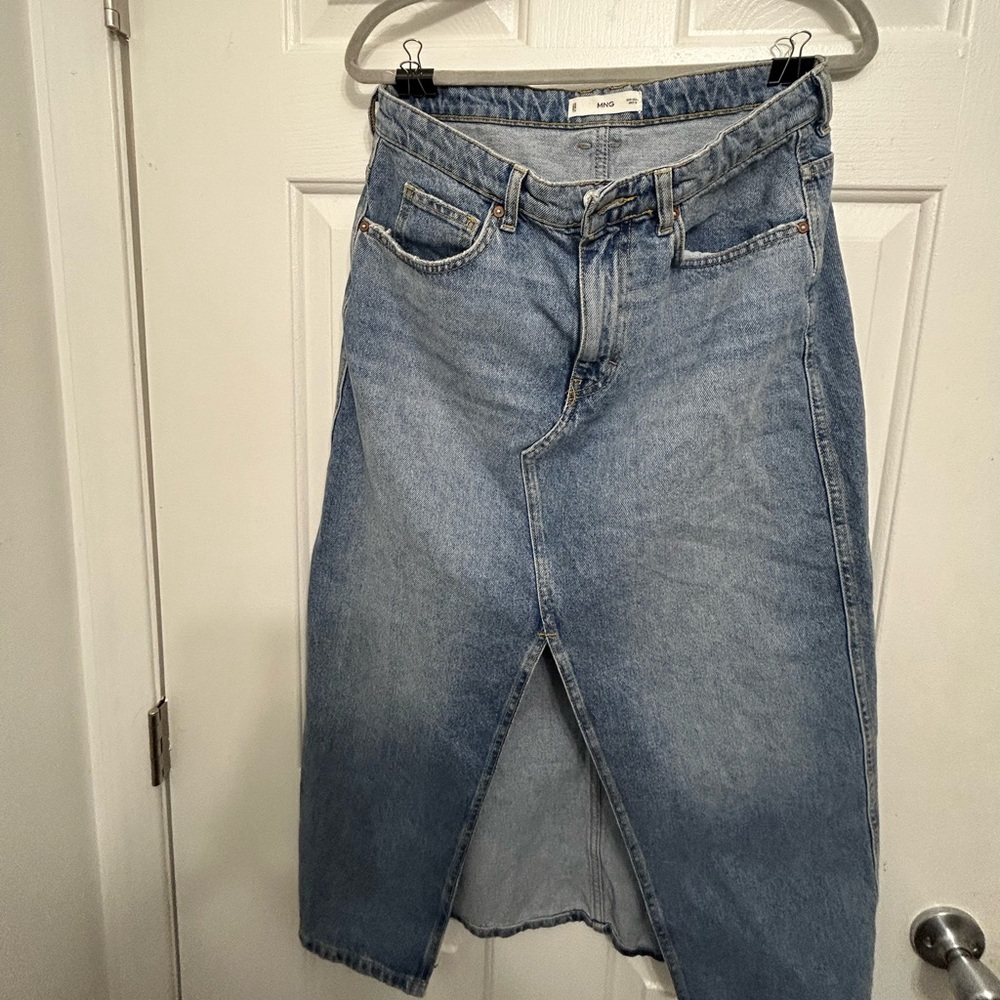 Mango denim maxi skirt